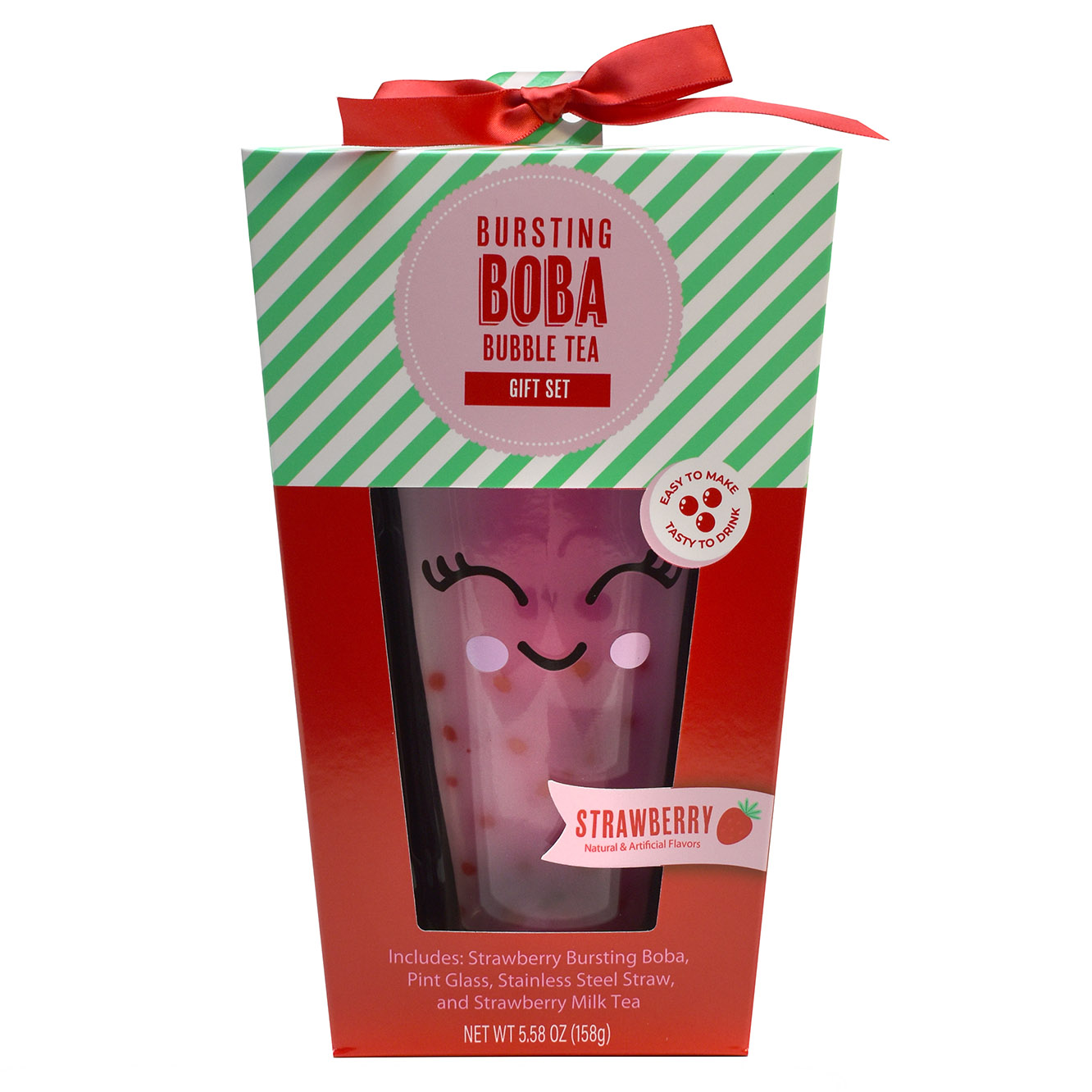 Bay Island Bubble Tea Kit with Instant Boba Milk Tea, Christmas